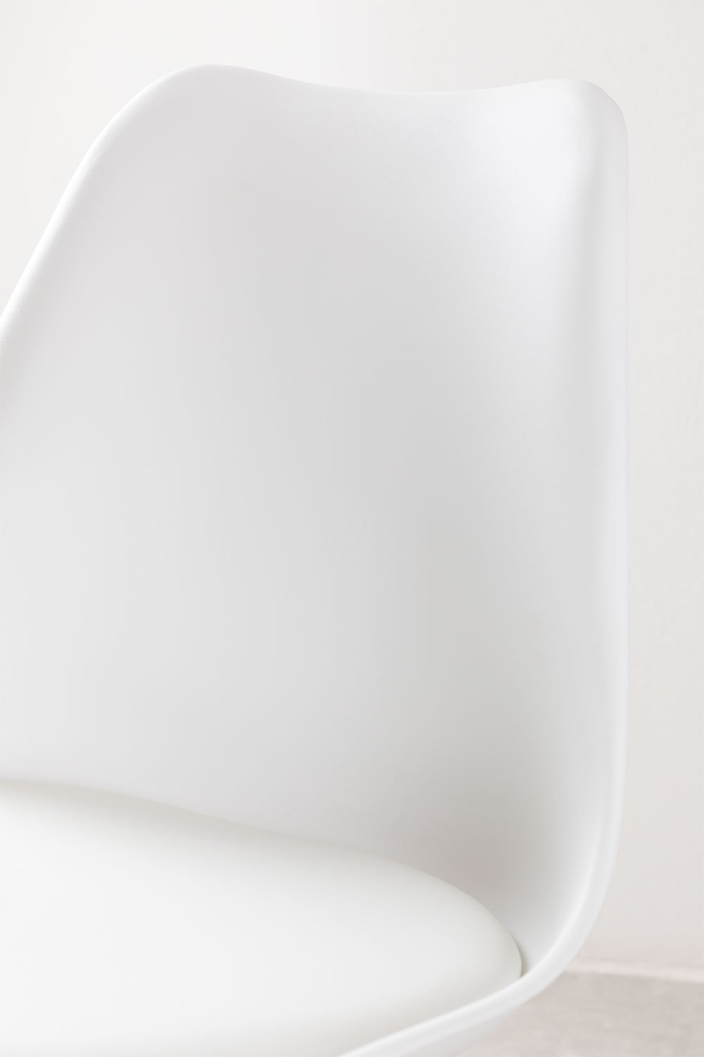 Taburete Alto Con Cojín en Polipiel Nordic ↑67 cm Blanco -  SKLUM