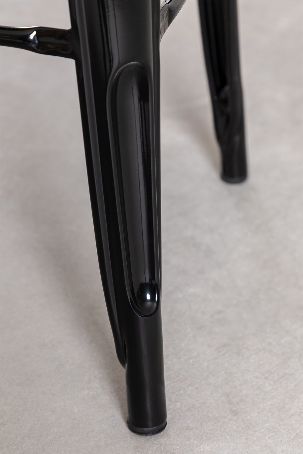 Taburete Alto con Respaldo en Acero (76 cm) LIX Negro -  SKLUM