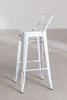 Taburete Alto con Respaldo en Acero (76 cm) LIX Blanco -  SKLUM