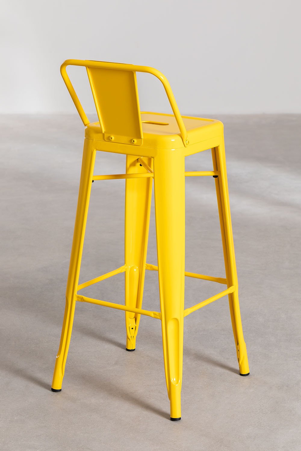 Taburete Alto con Respaldo en Acero (76 cm) LIX Amarillo Fresia -  SKLUM