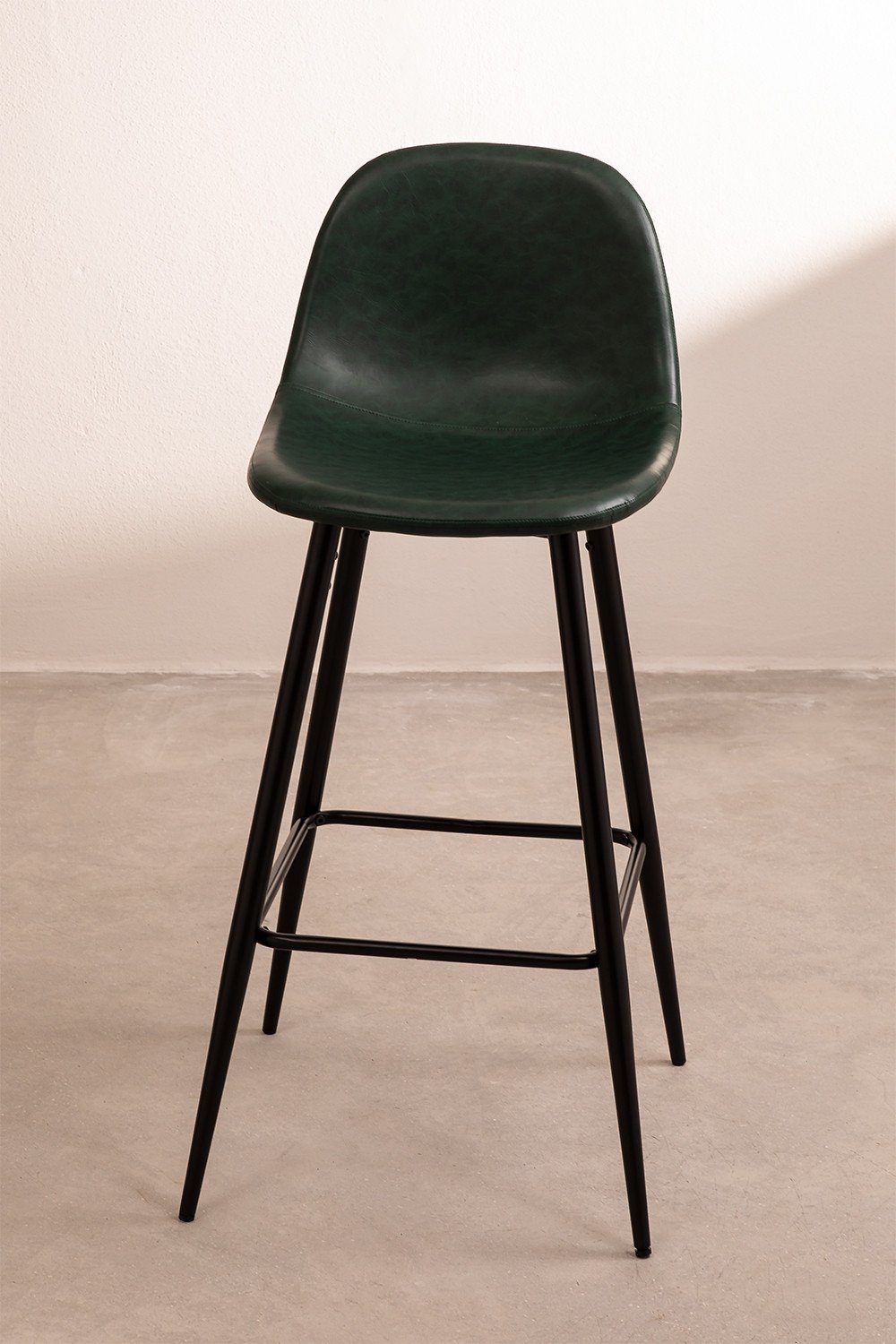 Taburete Alto en Polipiel Glamm ↑75 cm Verde Jungla Negro -  SKLUM