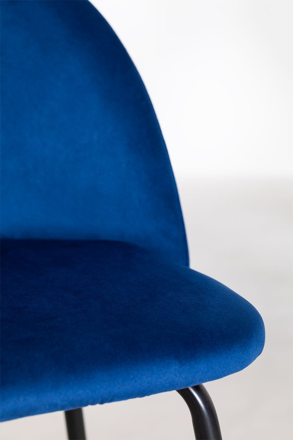 Taburete Alto en Terciopelo Kana Design ↑75 cm Azul Marino Negro -  SKLUM