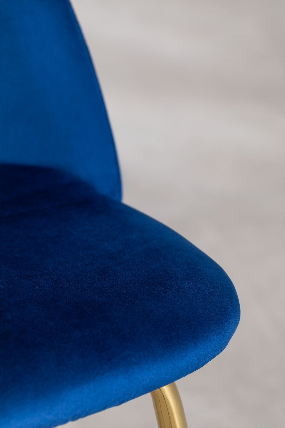 Taburete Alto en Terciopelo Kana Design ↑65 cm Azul Marino Dorado -  SKLUM