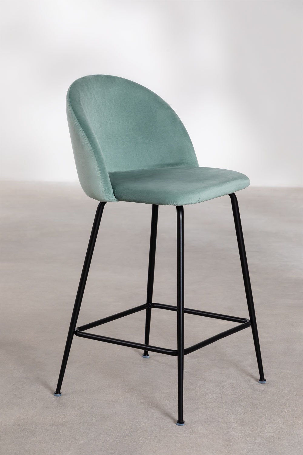 Taburete Alto en Terciopelo Kana Design ↑65 cm Verde Abeto Negro -  SKLUM