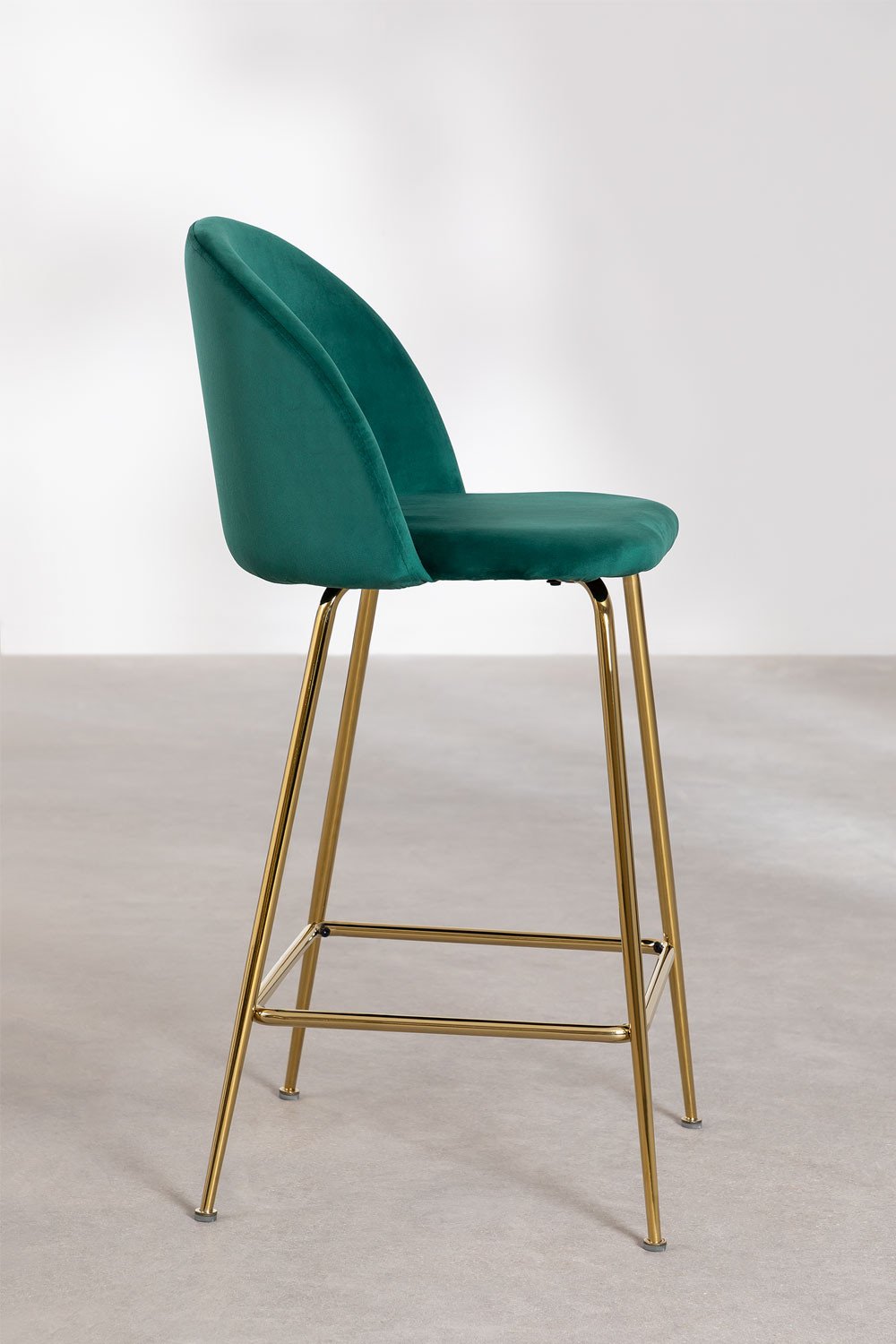 Taburete Alto en Terciopelo Kana Design ↑65 cm Verde Jungla Dorado -  SKLUM