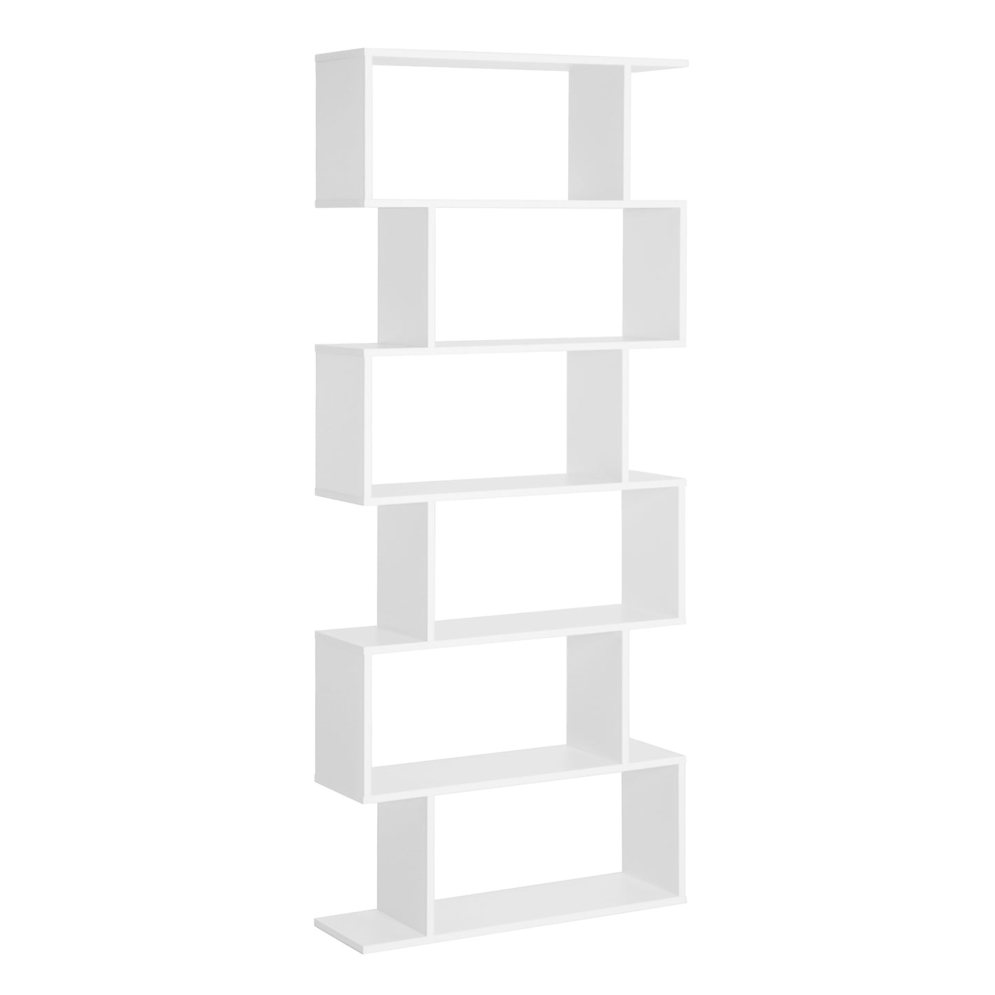 HOMCOM Estantería para Libros Moderna Librería con 6 Estantes para Comedor Salón Estudio 80x23x192 cm Blanco