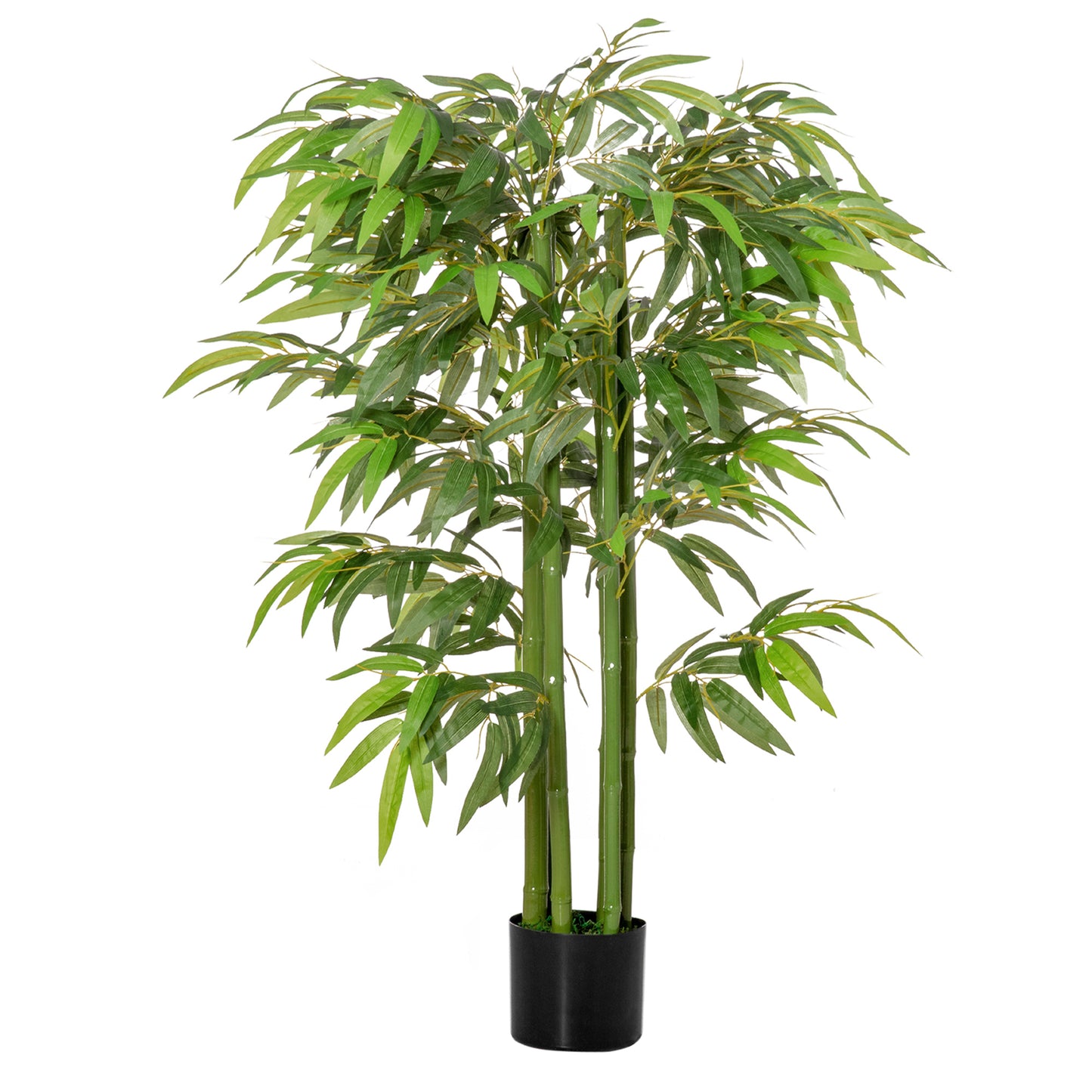 HOMCOM Bambú Artificial 140 cm con Maceta y Cañas Realistas Árbol Sintético Interior para Decoración de Hogar Oficina Interior Verde