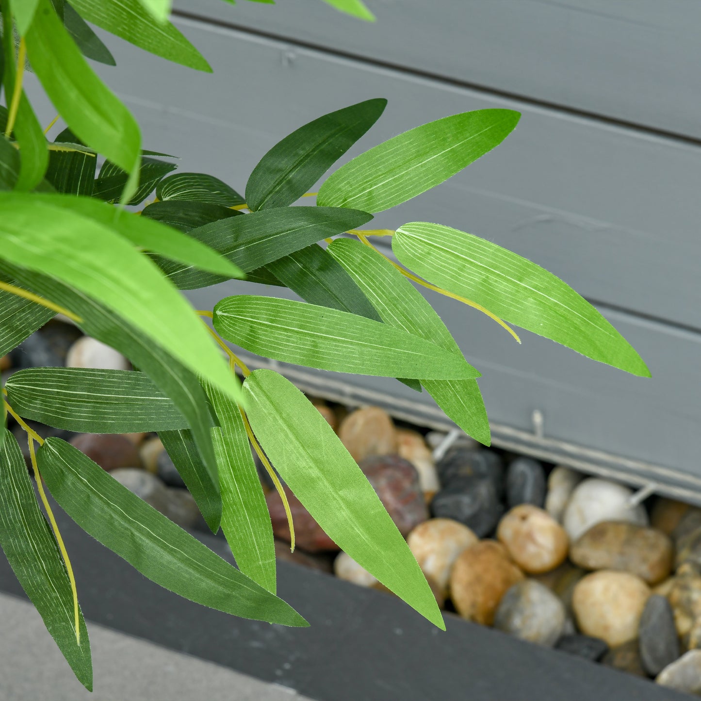 HOMCOM Bambú Artificial 140 cm con Maceta y Cañas Realistas Árbol Sintético Interior para Decoración de Hogar Oficina Interior Verde