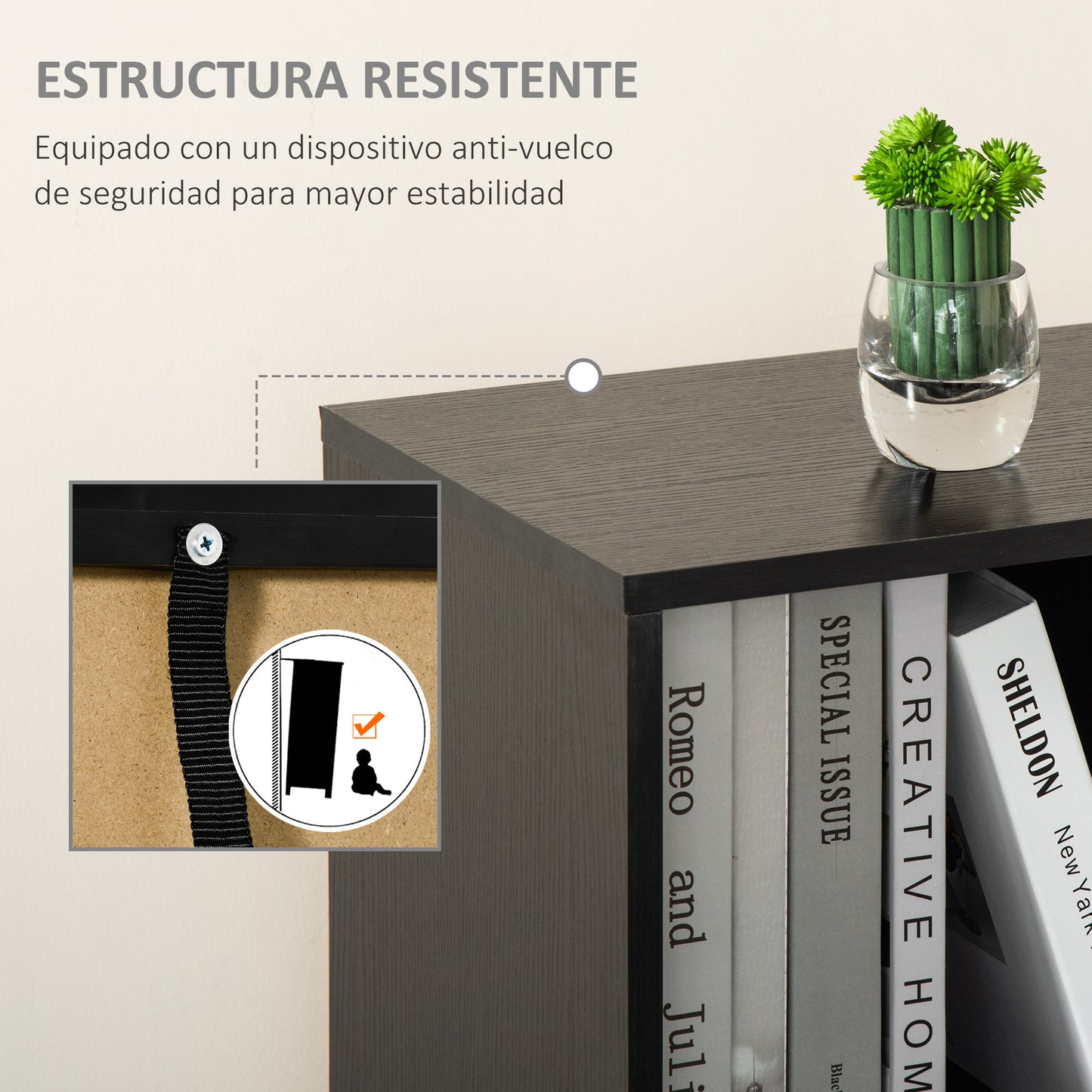 HOMCOM Estantería para Libros con 3 Estantes Abiertos y Cajón Librería Moderno para Almacenamiento Juguetes CDs Plantas 40x30x129,5 cm Negro