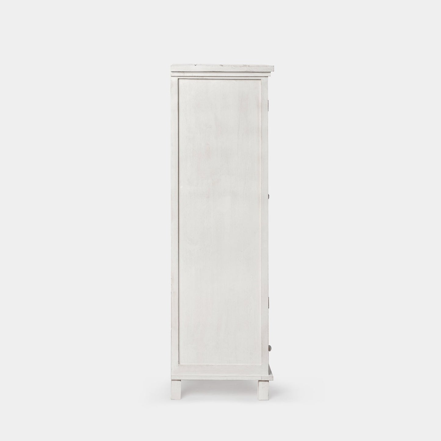 Vitrina en madera reciclada color blanco decapado con puertas de cristal Folk -  Klast