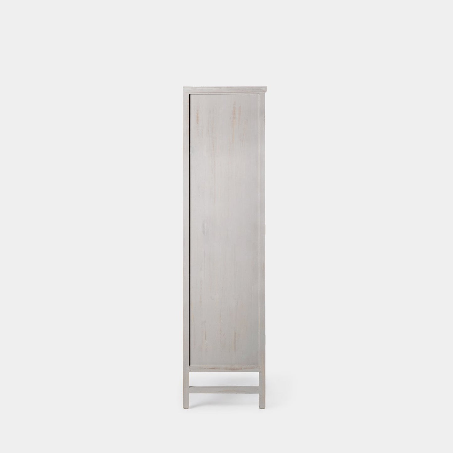 Vitrina en madera reciclada color gris decapado con puertas de cristal Folk -  Klast
