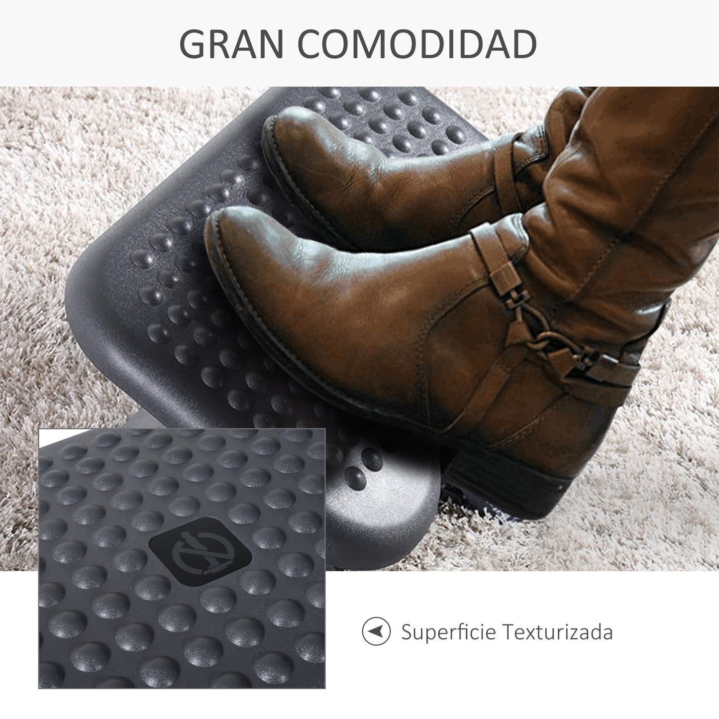 HOMCOM Reposapies de Oficina Ajustable Ergonomico Escritorio Oficina Soporte para Pies Reposapies Ajustable Ergonomico para Escritorio Oficina Soporte para Pies NUEVO