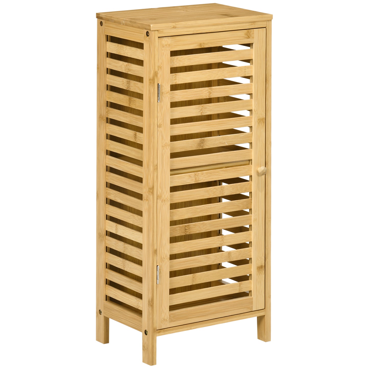 kleankin Mueble Auxiliar de Baño de Bambú Armario de Baño Moderno con Estantes Ajustables Mueble de Almacenaje para Salón Cocina Antivuelco 30x19,9x70 cm Natural