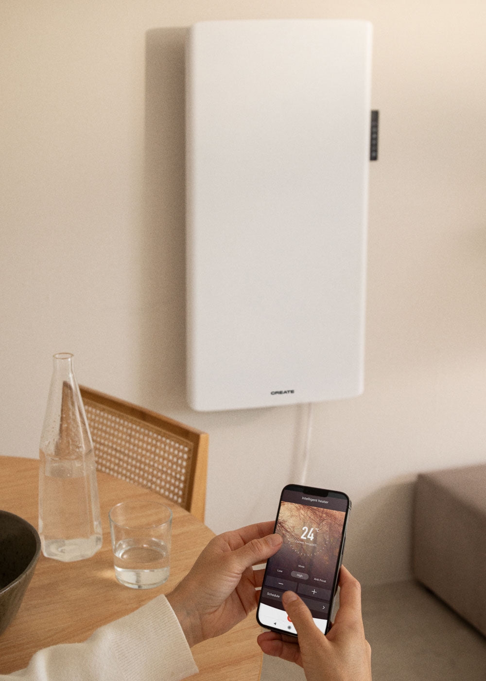 WARM CLEAR - Convector eléctrico de pared con Wifi