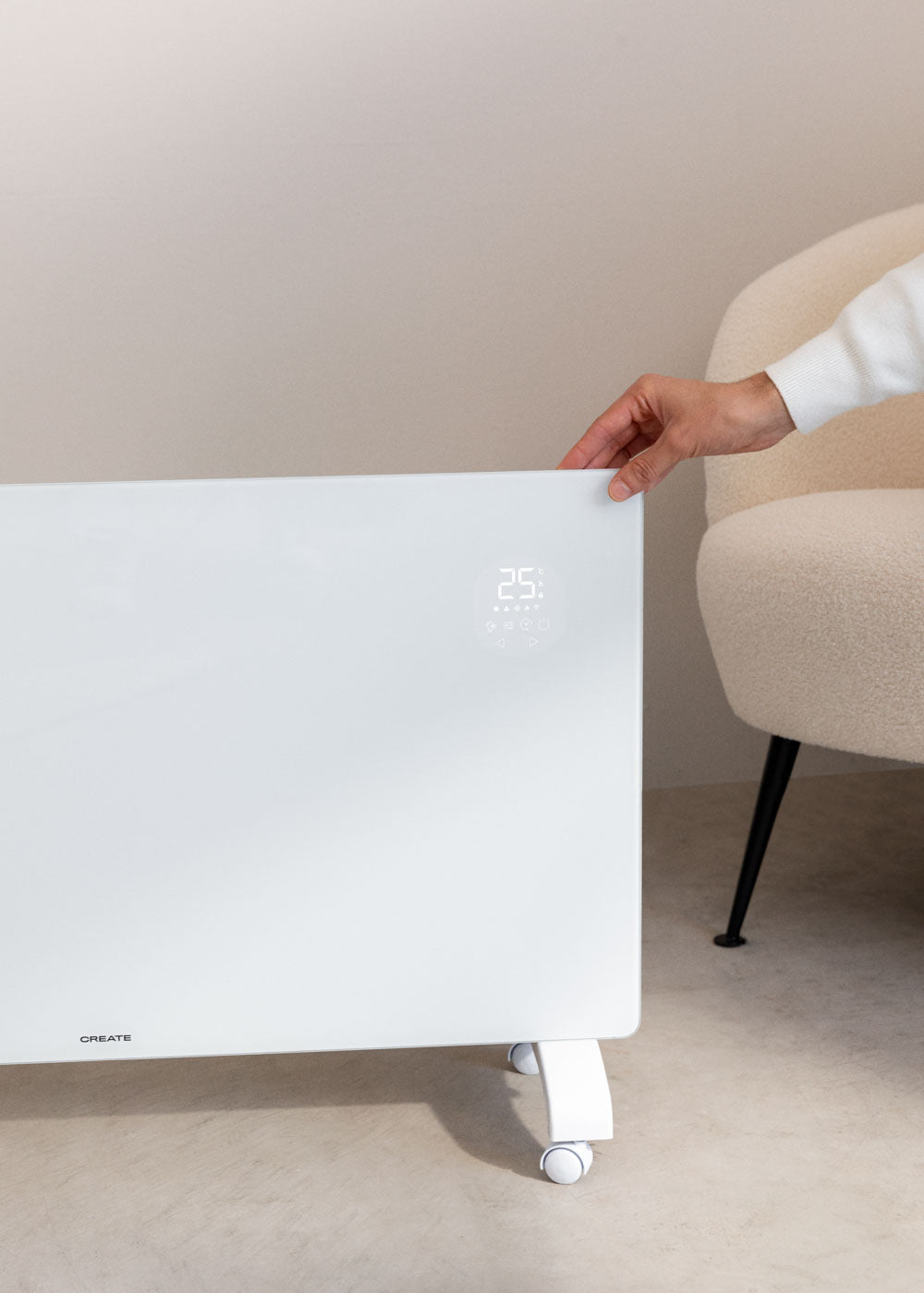 WARM CRYSTAL 2500W - Convector eléctrico de cristal con WiFi