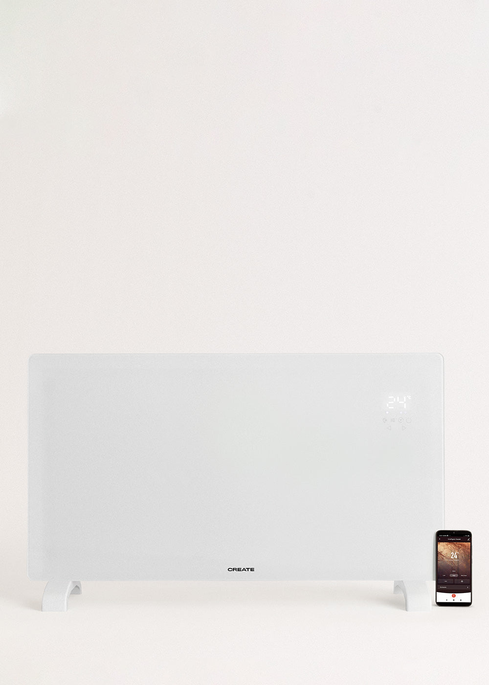 WARM CRYSTAL 2500W - Convector eléctrico de cristal con WiFi