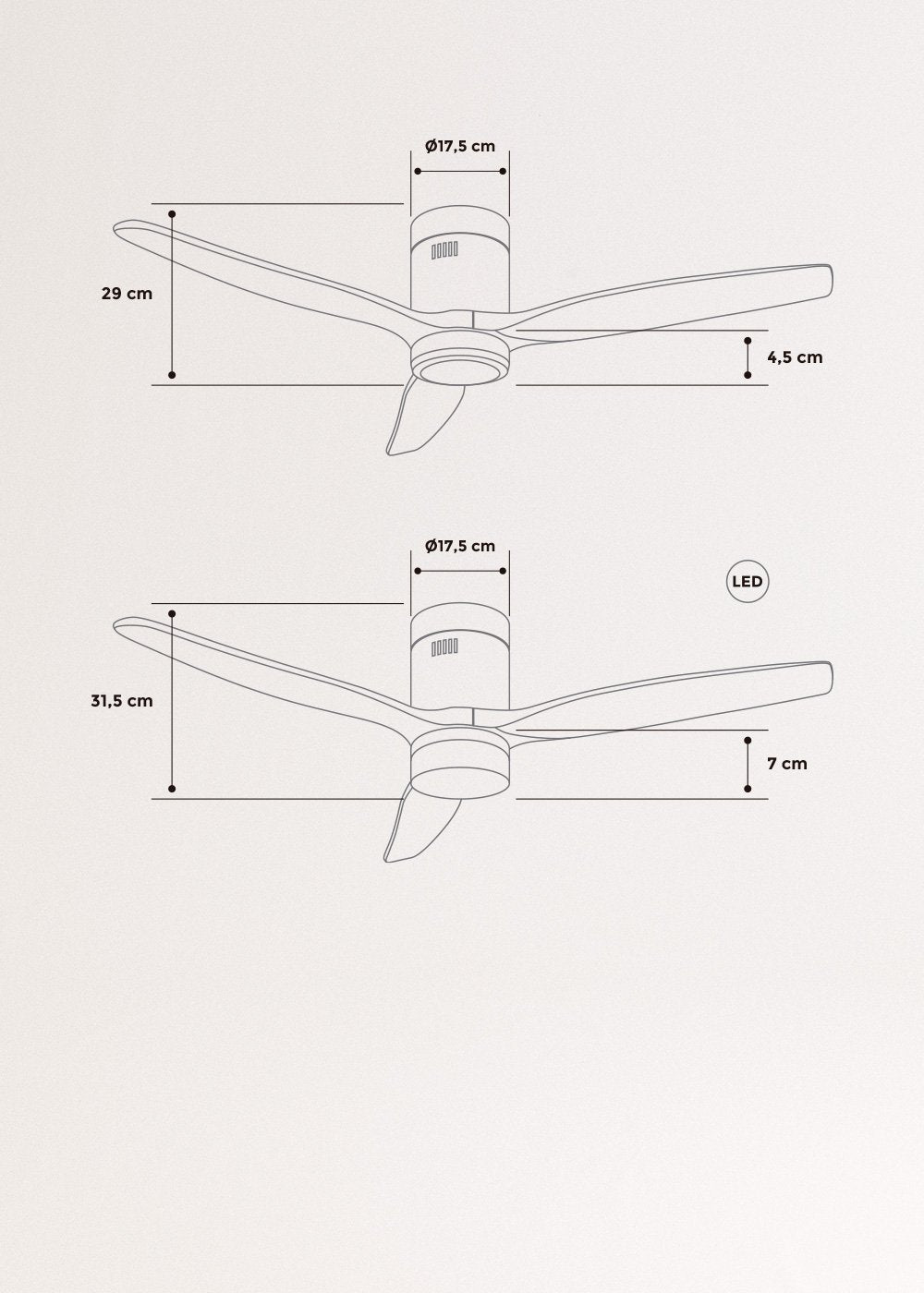 WIND CALM - Ventilador de techo 40W silencioso Ø132 cm 100% madera