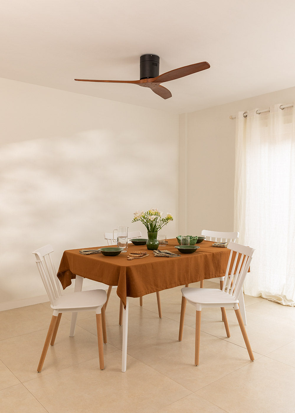 WIND CALM - Ventilador de techo 40W silencioso Ø132 cm 100% madera