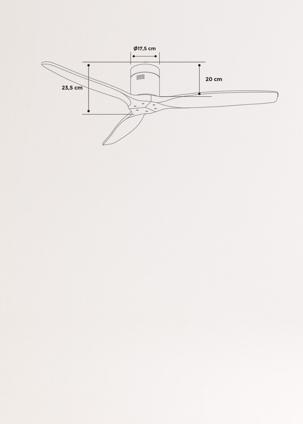 WIND CALM - Ventilador de techo 40W silencioso Ø132 cm 100% madera