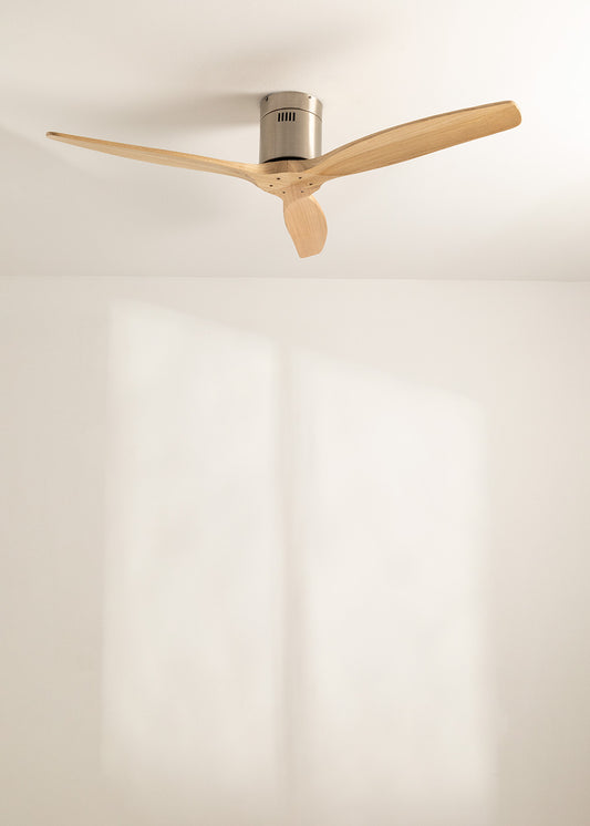 WIND CALM - Ventilador de techo 40W silencioso Ø132 cm 100% madera