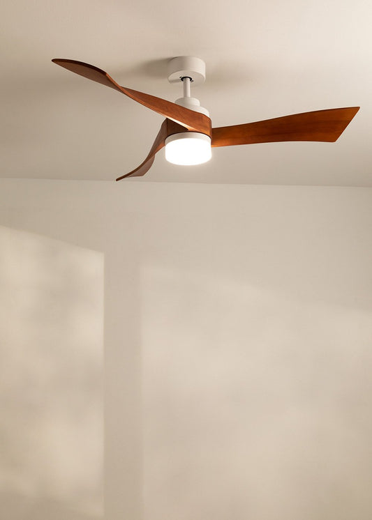 WIND CURVE - Ventilador de techo 40W silencioso Ø132 cm 100% madera