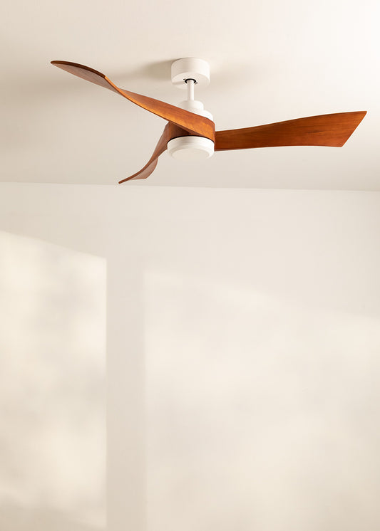 WIND CURVE - Ventilador de techo 40W silencioso Ø132 cm 100% madera