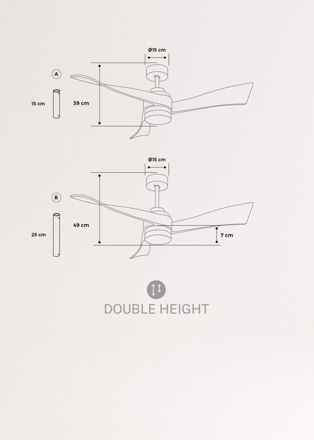 WIND CURVE - Ventilador de techo 40W silencioso Ø132 cm 100% madera