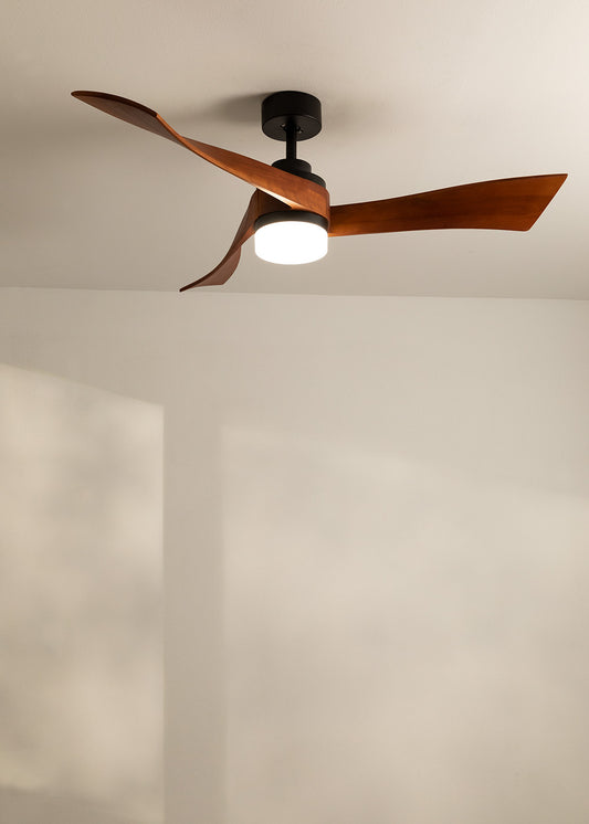 WIND CURVE - Ventilador de techo 40W silencioso Ø132 cm 100% madera