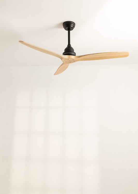 WIND WOOD - Ventilador de techo 75W silencioso Ø132 cm 100% madera