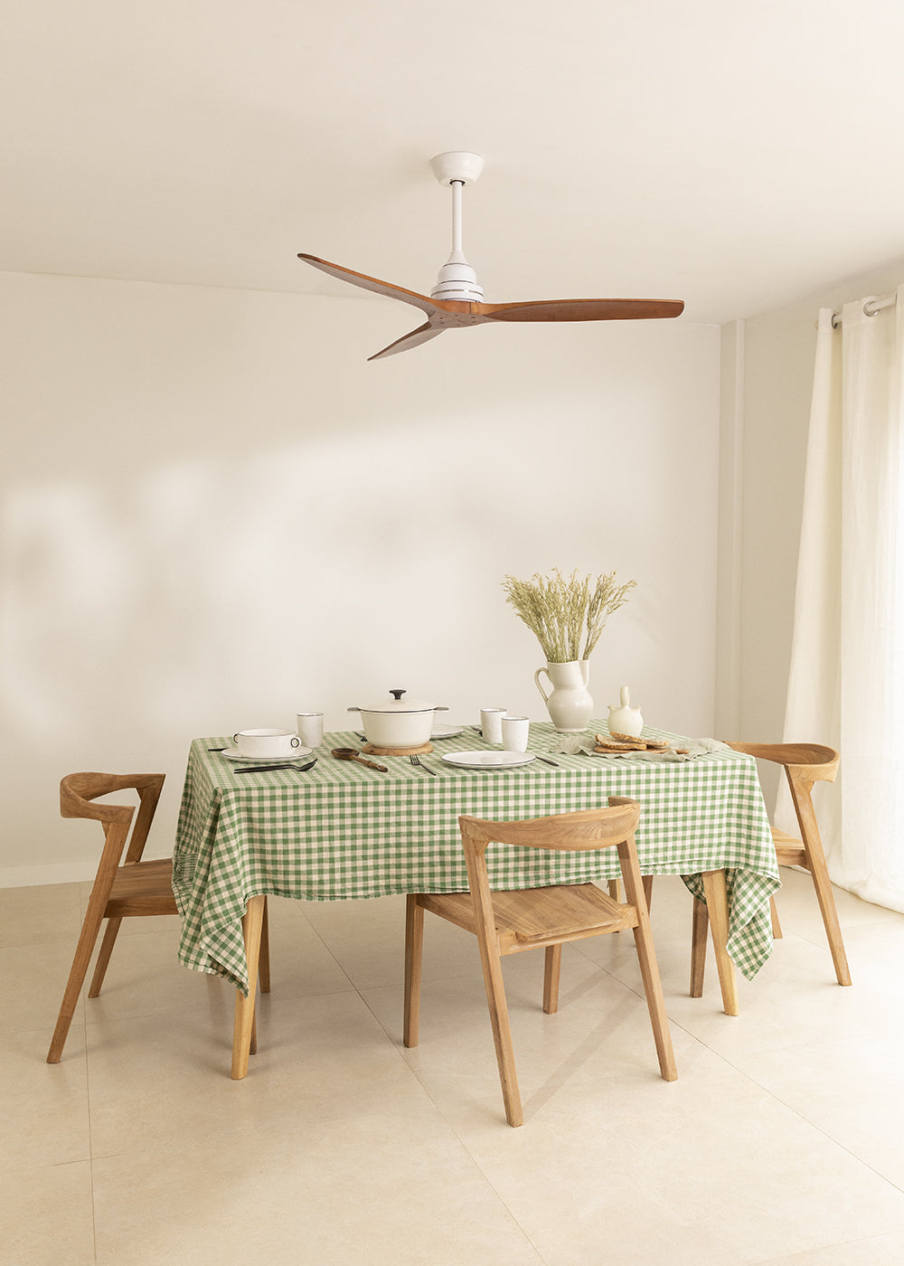 WIND WOOD - Ventilador de techo 75W silencioso Ø132 cm 100% madera