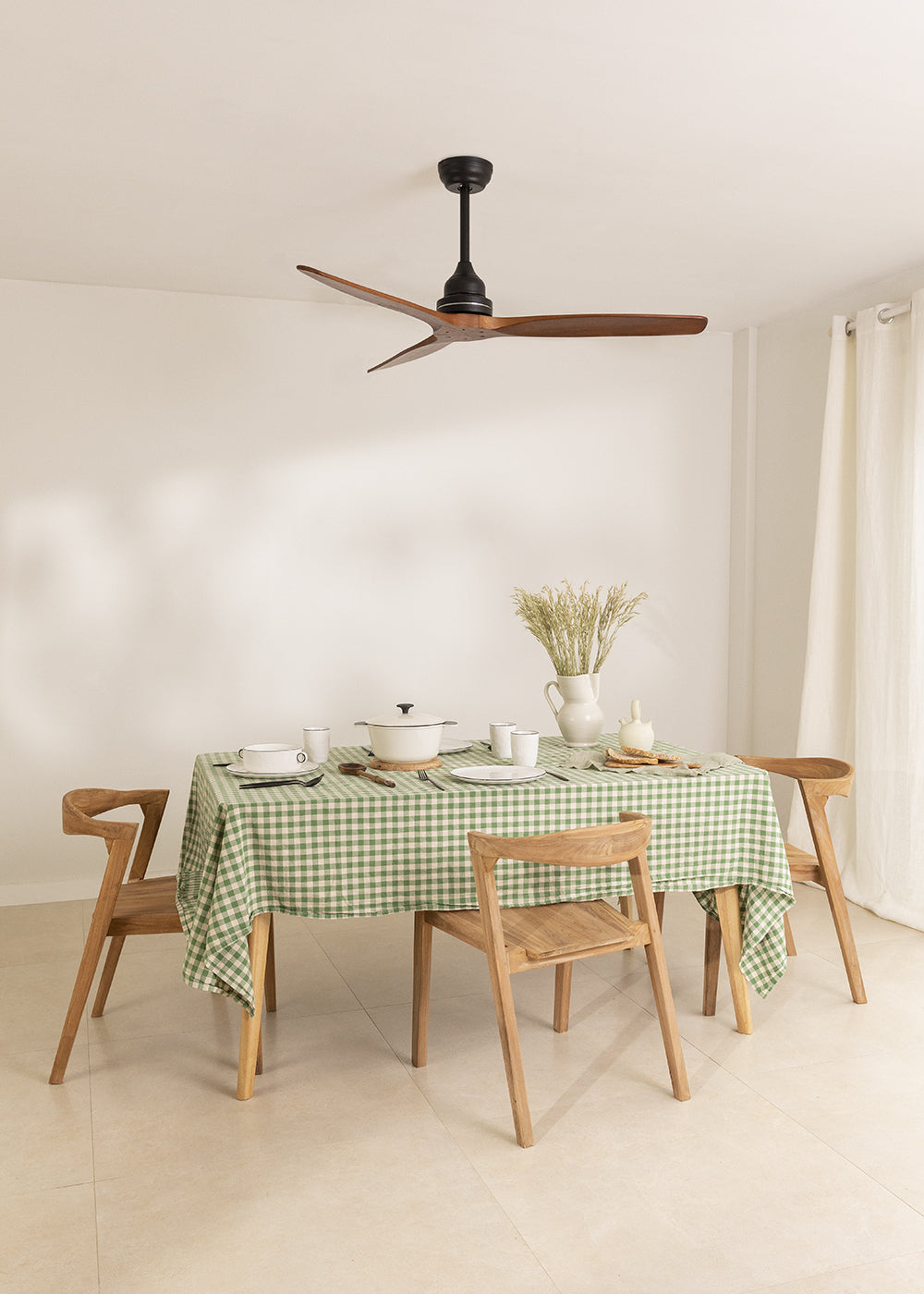 WIND WOOD - Ventilador de techo 75W silencioso Ø132 cm 100% madera