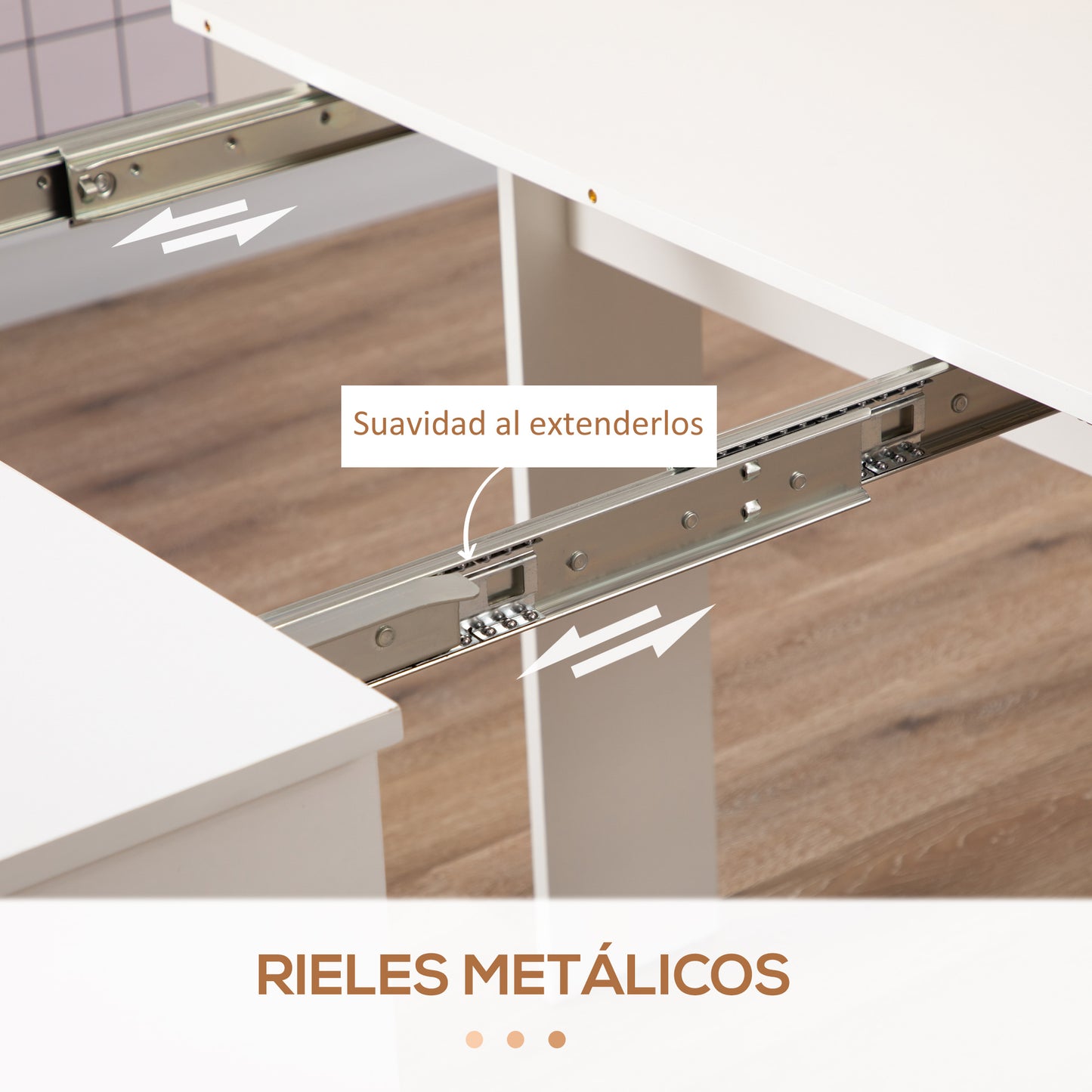 HOMCOM Mesa de Comedor Extensible para 4-6 Personas Mesa Consola con Alas Abatibles Mesa Auxiliar Multifuncional para Estudio Cocina Carga 60 kg 180x85x75 cm Blanco