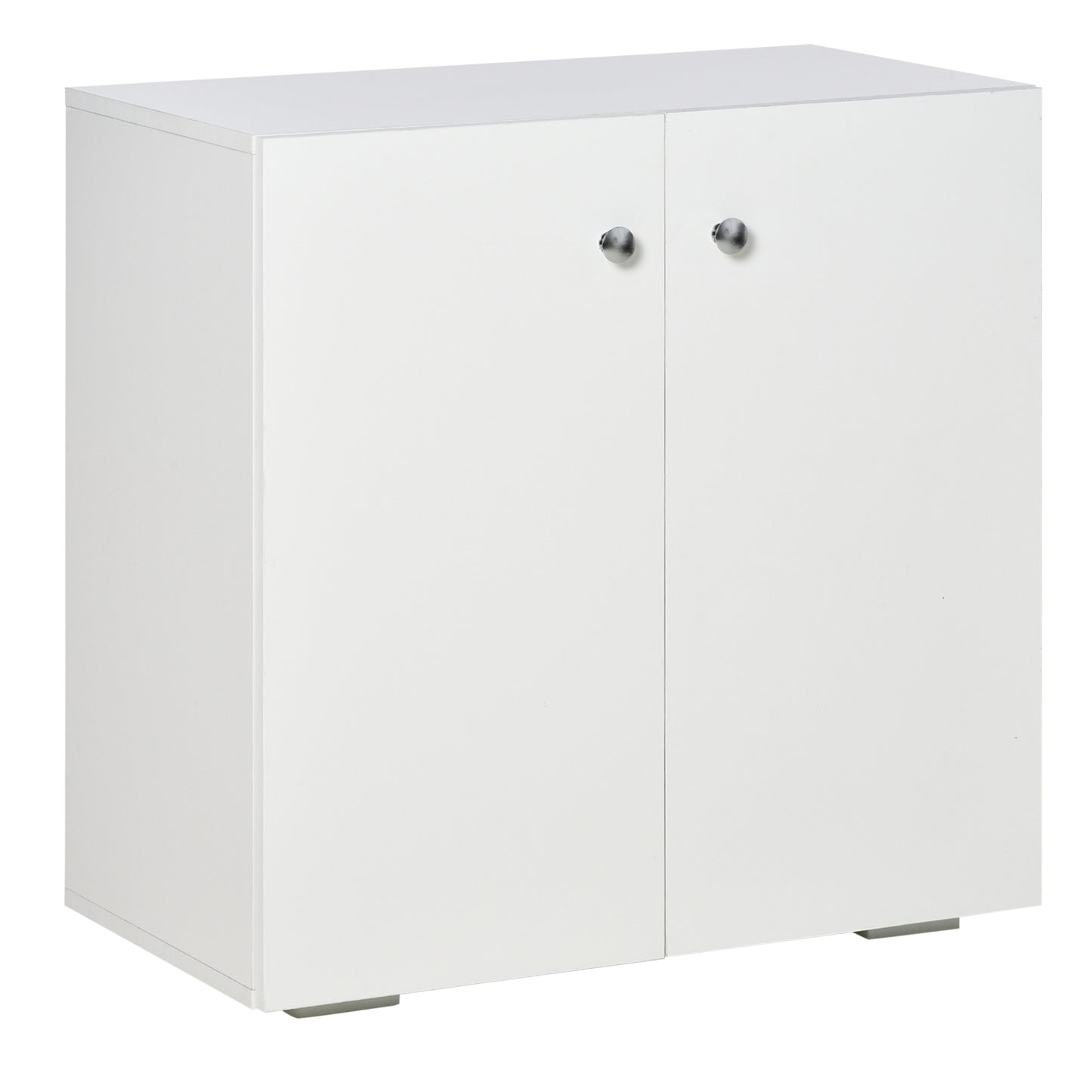 HOMCOM Aparador de Salón con 2 Puertas Armario Auxiliar con 2 Estantes para Libros Ropa Juguetes Estilo Moderno 70x39x70 cm Blanco