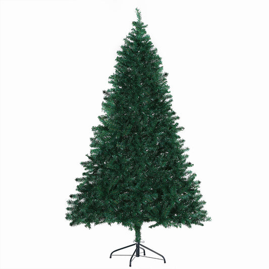 HOMCOM Árbol de Navidad 180cm Artificial Árbol de Pino Decoración Navideña con Soporte Metálico 1000 Ramas Verde PVC